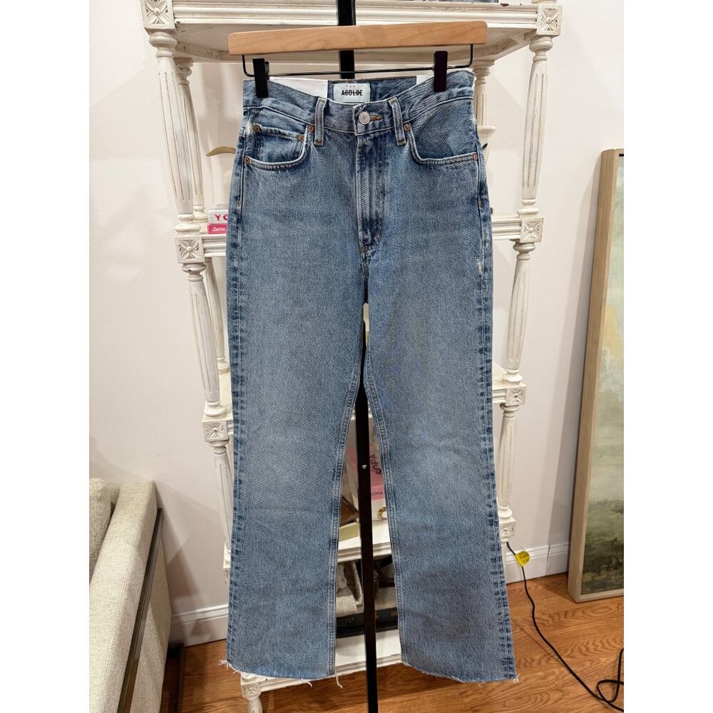 AGOLDE Leena Mid Rise Baby Flare Jeans in Stage Size 24